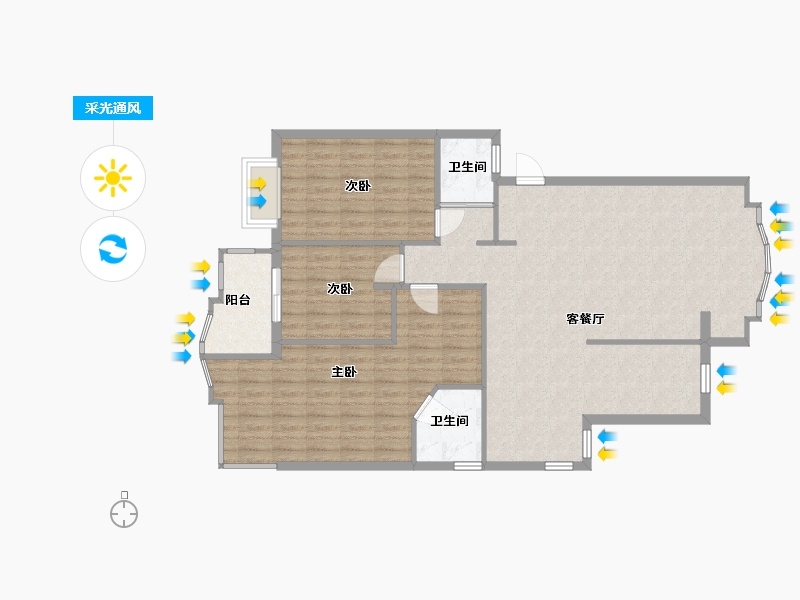 福建省-福州市-金山碧水三期(冬馨苑)-12栋-119.80-户型库-采光通风