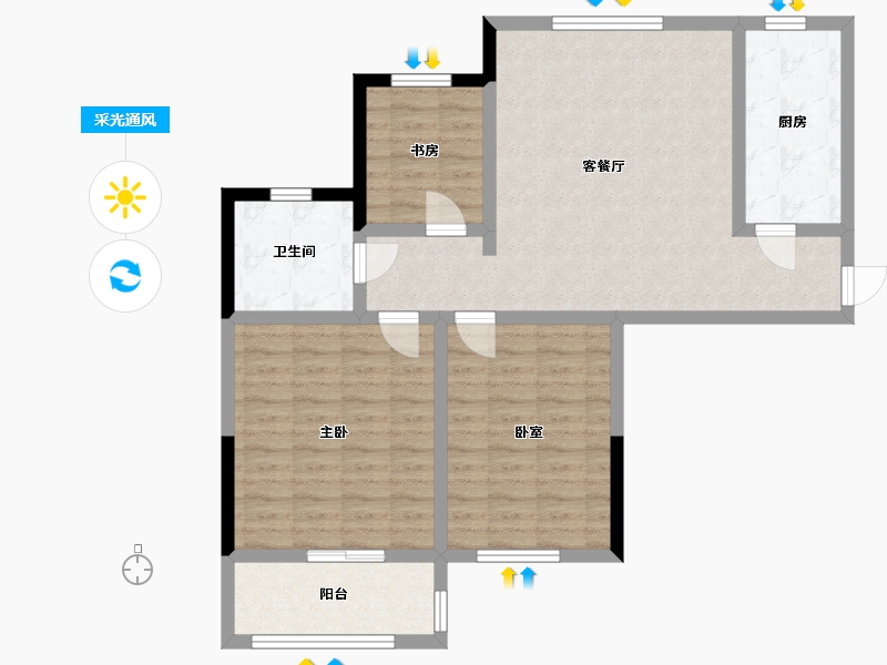 安徽省-合肥市-张洼新村-90.00-户型库-采光通风