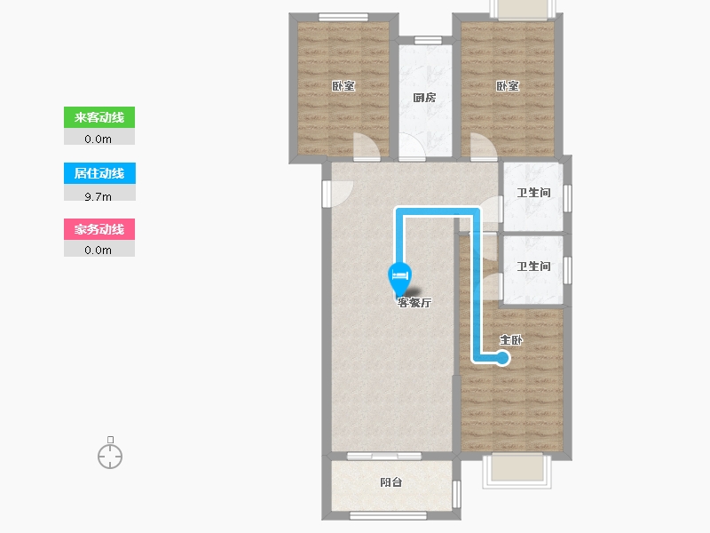 福建省-福州市-玖熹雅筑-88.00-户型库-动静线