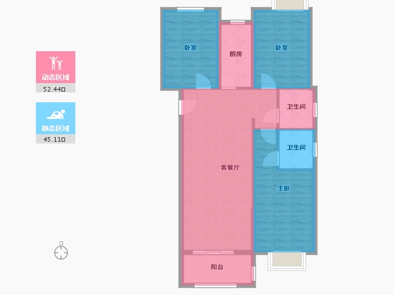 福建省-福州市-玖熹雅筑-88.00-户型库-动静分区