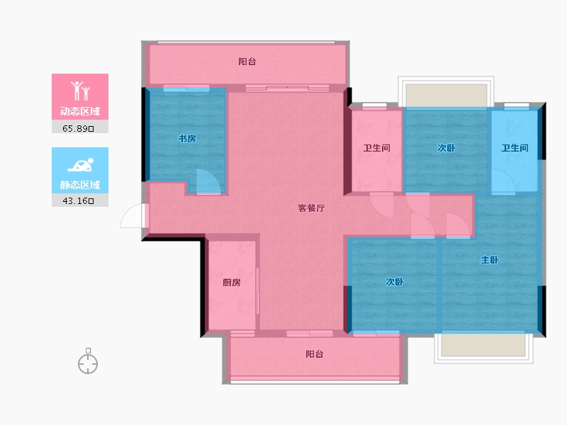 广西壮族自治区-柳州市-揽山庭-106.68-户型库-动静分区