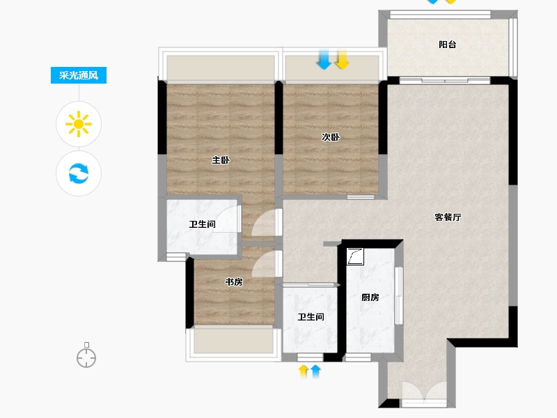 河南省-许昌市-恒达澜郡-78.00-户型库-采光通风