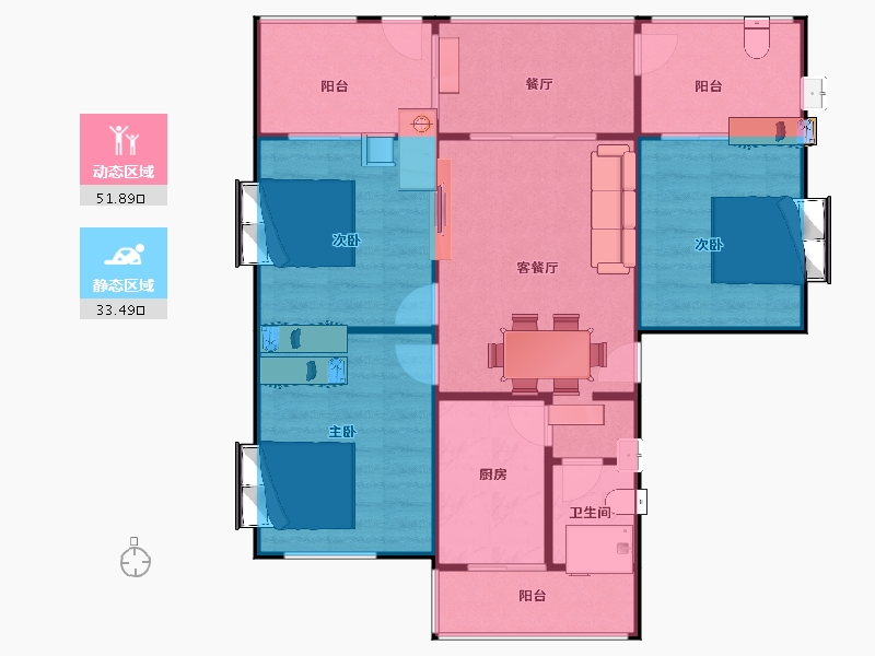 四川省-成都市-桂湖东路165号-90.50-户型库-动静分区