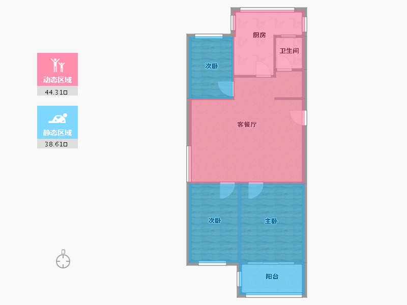 江苏省-南京市-春光里小区-78.00-户型库-动静分区