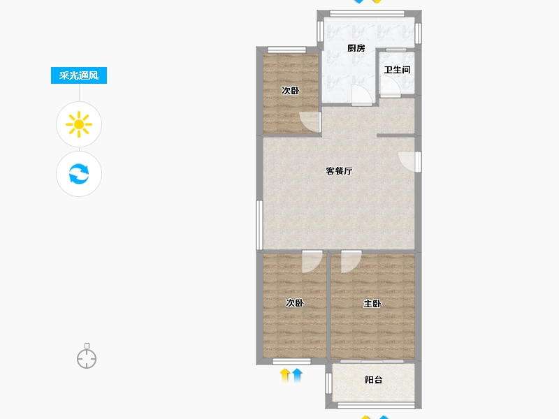 江苏省-南京市-春光里小区-78.00-户型库-采光通风