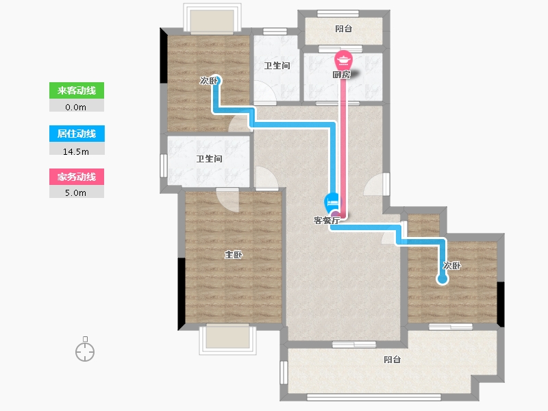 湖北省-天门市-碧水园-99.00-户型库-动静线