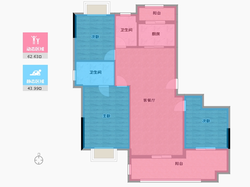 湖北省-天门市-碧水园-99.00-户型库-动静分区