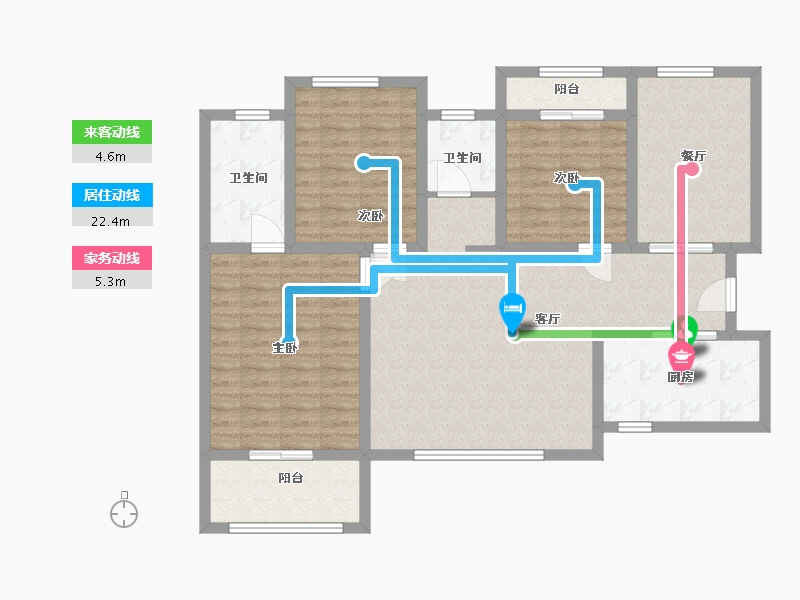 陕西省-咸阳市-清渭公馆-108.00-户型库-动静线