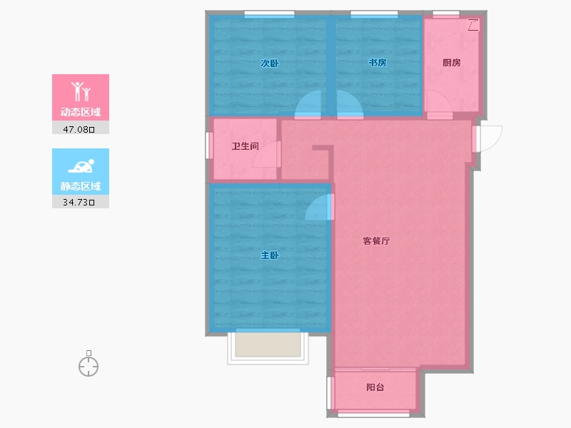 宁夏回族自治区-银川市-天骏云景苑-80.00-户型库-动静分区