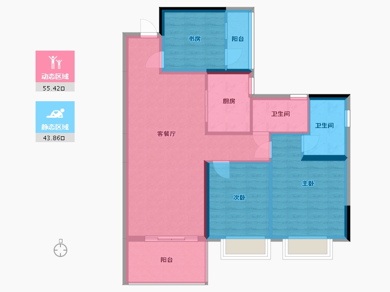 广西壮族自治区-玉林市-幸福里新城-122.36-户型库-动静分区