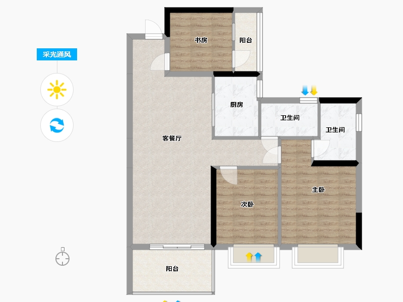 广西壮族自治区-玉林市-幸福里新城-122.36-户型库-采光通风