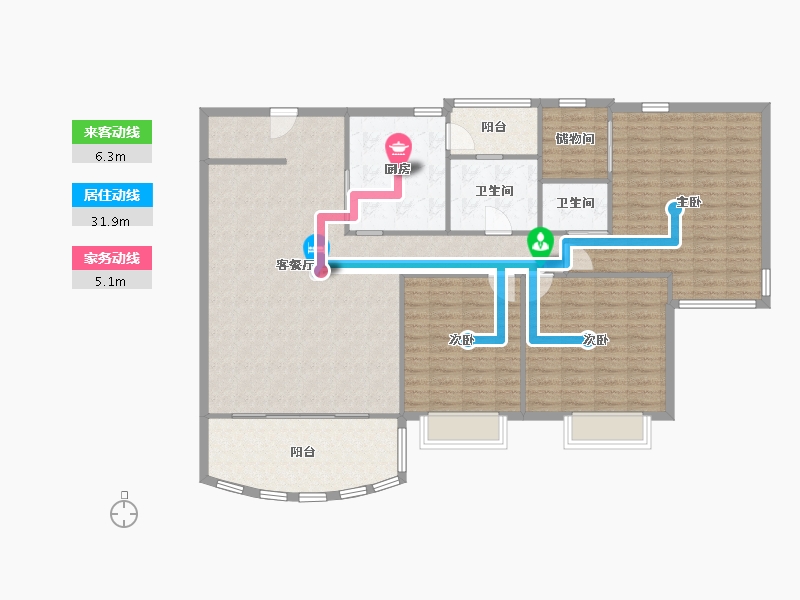 江西省-南昌市-鹿璟名居-130.00-户型库-动静线