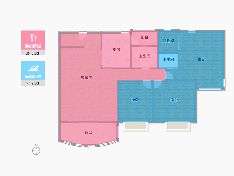 江西省-南昌市-鹿璟名居-130.00-户型库-动静分区