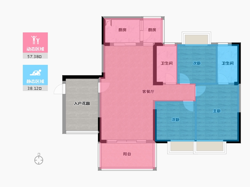 广东省-惠州市-宏新蜜糖小城-118.71-户型库-动静分区