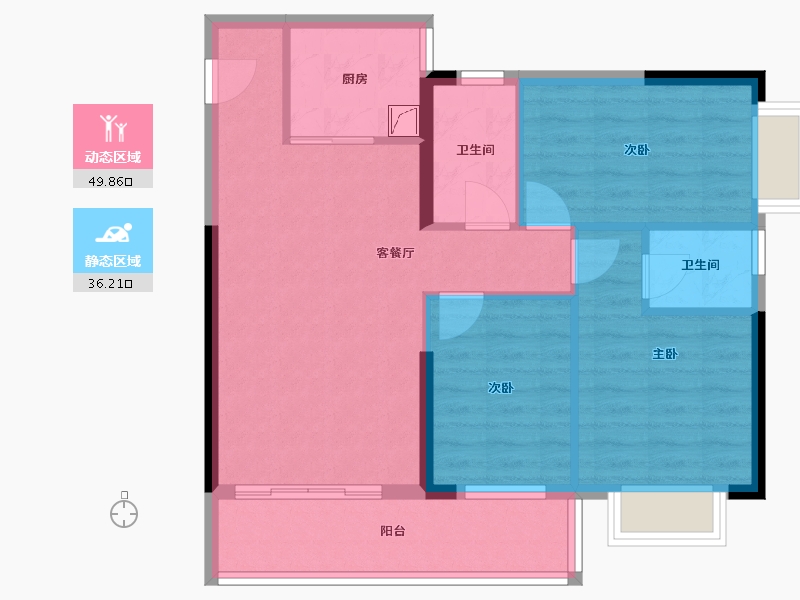 广西壮族自治区-南宁市-星湖名城-77.01-户型库-动静分区