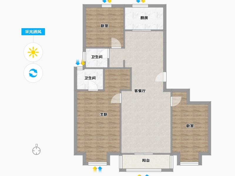 江苏省-淮安市-融侨观邸-98.00-户型库-采光通风