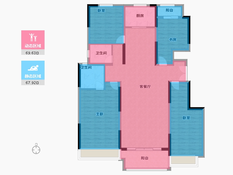 河南省-郑州市-路劲九郡仁和园-123.45-户型库-动静分区