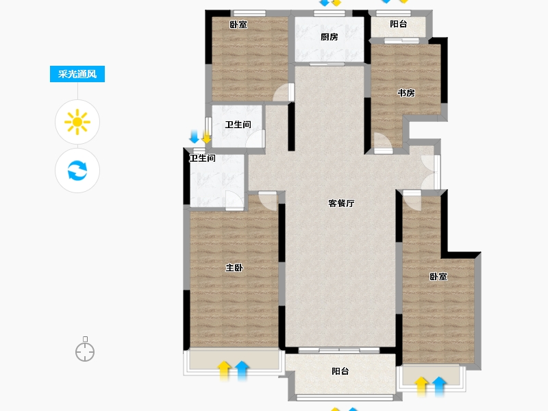 河南省-郑州市-路劲九郡仁和园-123.45-户型库-采光通风