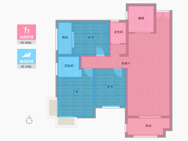 湖南省-怀化市-城市今典东二区-100.00-户型库-动静分区