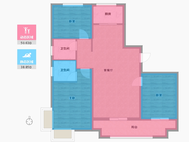 河北省-沧州市-学府铭苑-90.00-户型库-动静分区