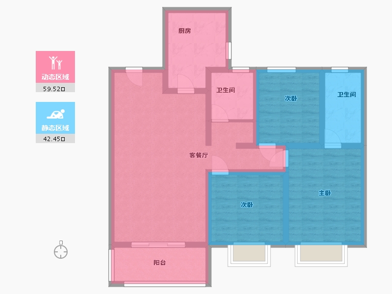 河北省-衡水市-颐高郎悦府-90.00-户型库-动静分区