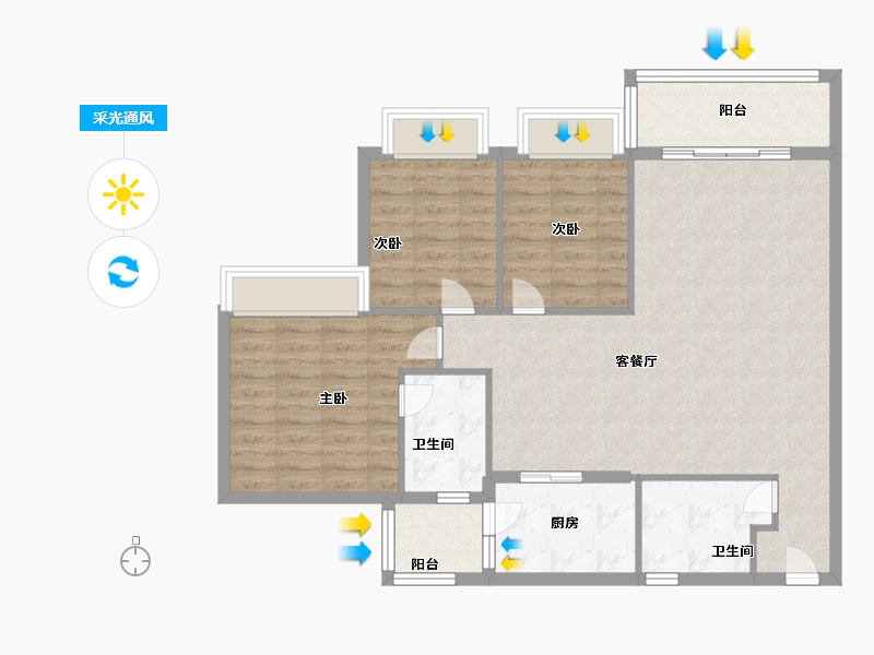 广东省-广州市-中颐海伦堡-98.00-户型库-采光通风