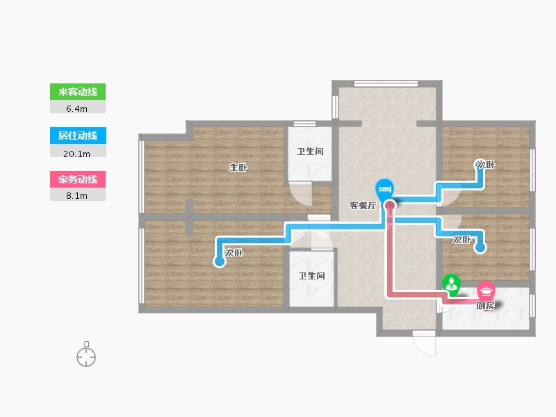 山东省-菏泽市-文庭雅苑-120.00-户型库-动静线