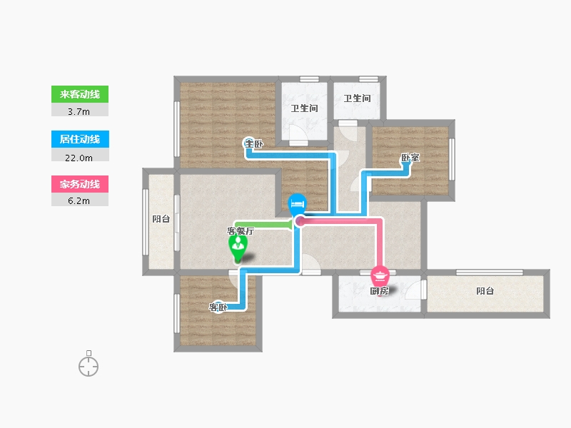 河北省-廊坊市-奥体花园小区-110.00-户型库-动静线