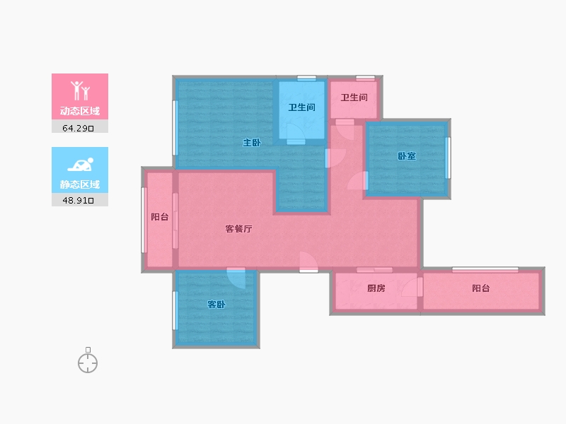 河北省-廊坊市-奥体花园小区-110.00-户型库-动静分区