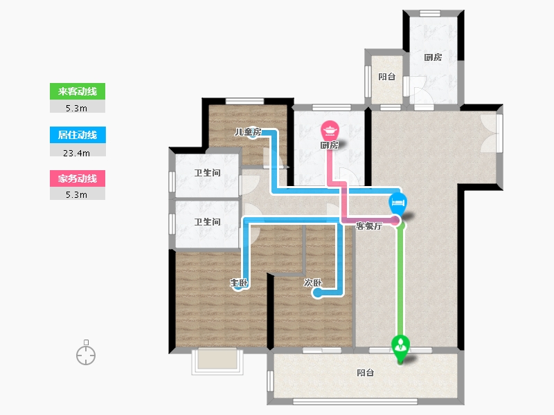 安徽省-六安市-雍华府-120.00-户型库-动静线