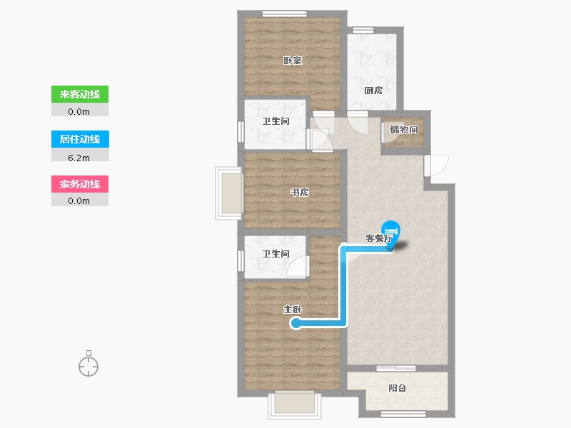 陕西省-西安市-亿润花园-一期-98.00-户型库-动静线