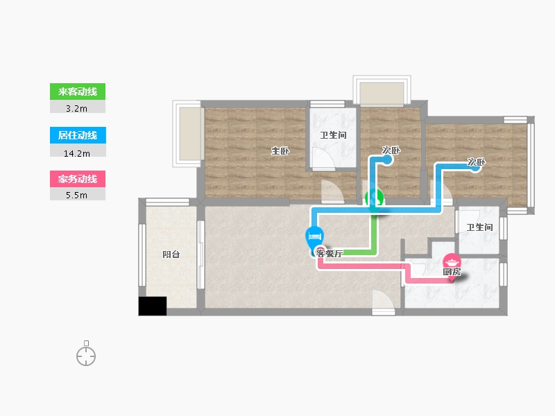 浙江省-宁波市-天铂佳苑-85.00-户型库-动静线