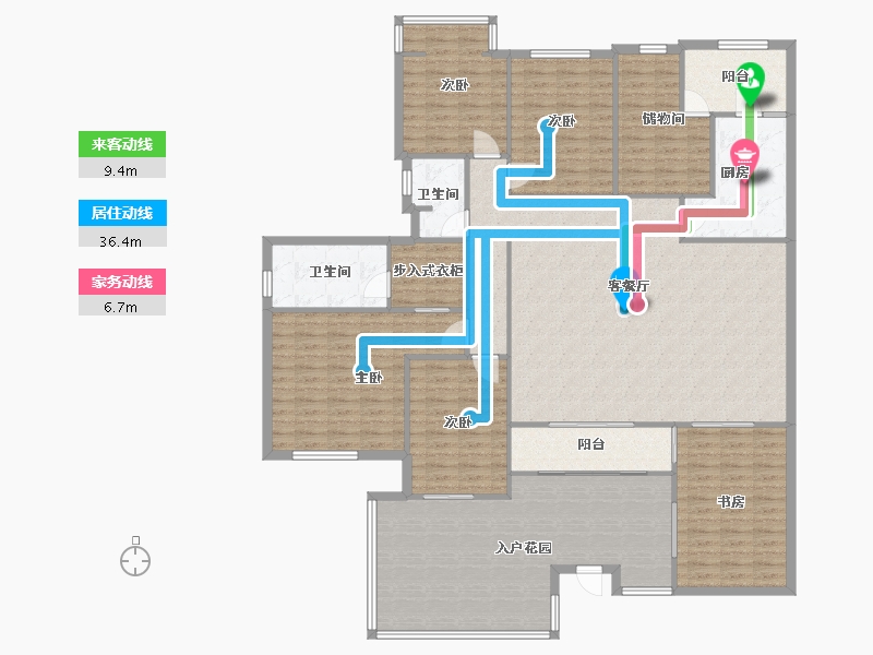 四川省-成都市-皇冠国际社区-一期-158.00-户型库-动静线