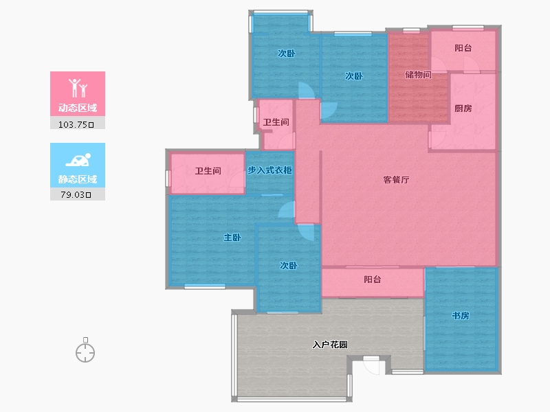 四川省-成都市-皇冠国际社区-一期-158.00-户型库-动静分区