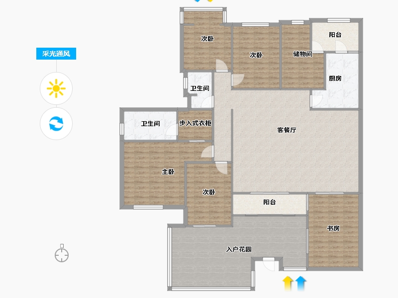 四川省-成都市-皇冠国际社区-一期-158.00-户型库-采光通风