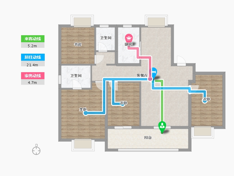 江苏省-苏州市-滨河四季云庭-114.00-户型库-动静线