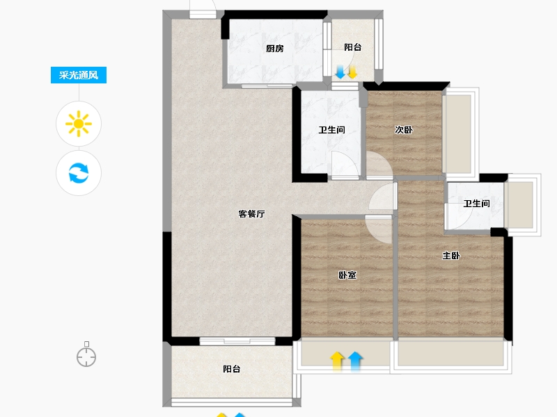 广东省-肇庆市-合富·双城时代-82.14-户型库-采光通风