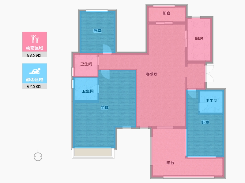 陕西省-安康市-博元城-141.00-户型库-动静分区