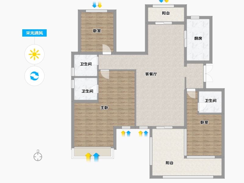 陕西省-安康市-博元城-141.00-户型库-采光通风