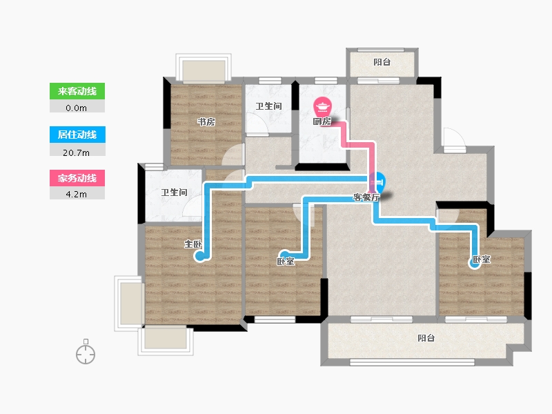 江西省-赣州市-檀悦府-105.22-户型库-动静线