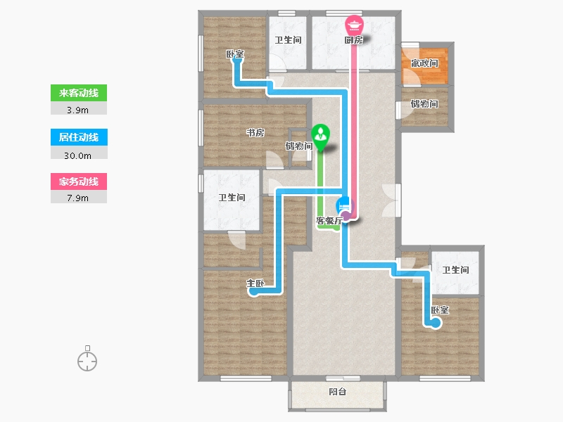 北京-北京市-中信禧园-北区-177.06-户型库-动静线