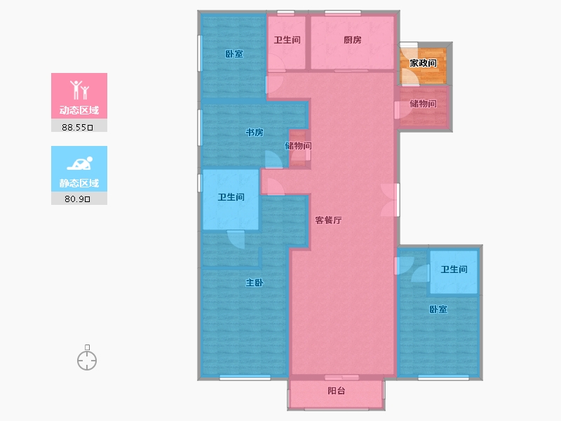 北京-北京市-中信禧园-北区-177.06-户型库-动静分区