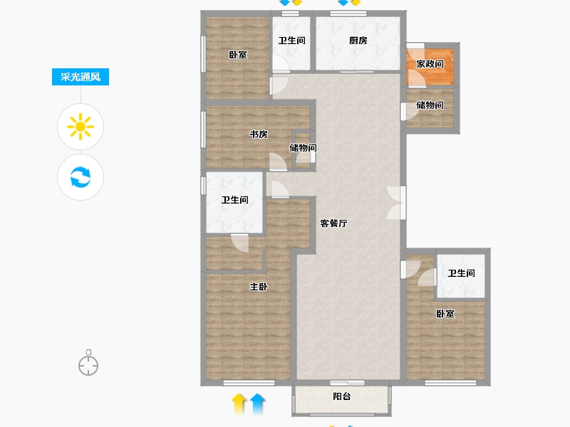 北京-北京市-中信禧园-北区-177.06-户型库-采光通风