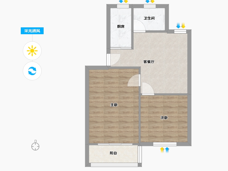 上海-上海市-学前一村-52.00-户型库-采光通风