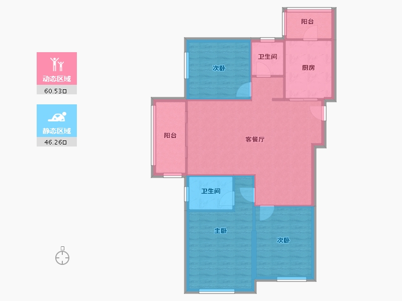 湖北省-武汉市-万科汉口传奇锦棠-105.00-户型库-动静分区