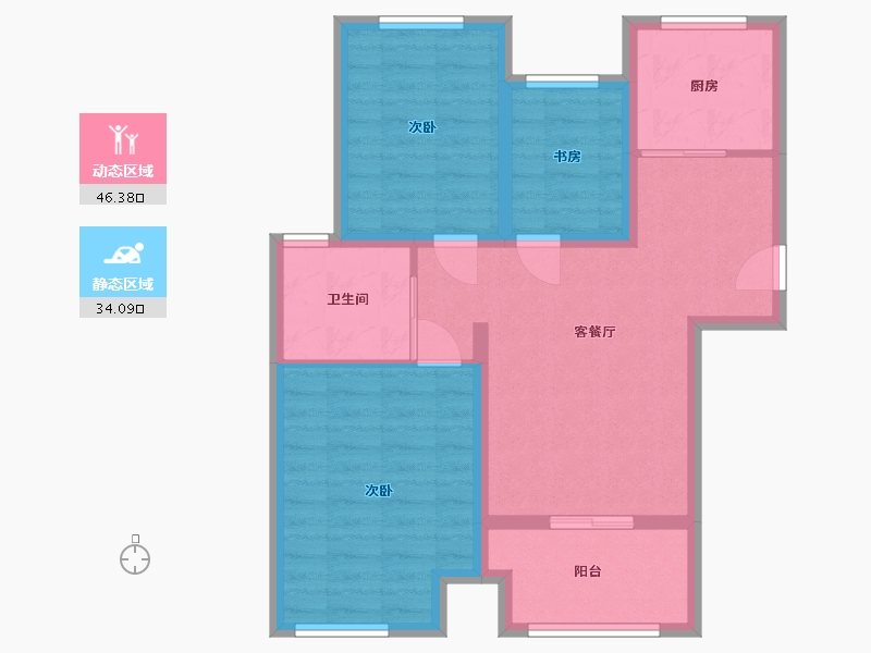 江苏省-苏州市-新城·域-71.74-户型库-动静分区