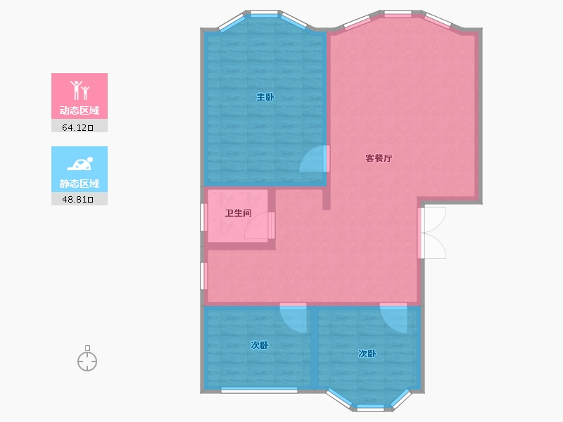 黑龙江省-绥化市-西湖御园二期-103.00-户型库-动静分区