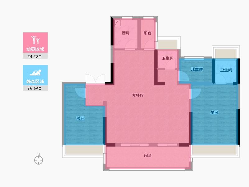 安徽省-六安市-万瑞·天赋未来-90.00-户型库-动静分区