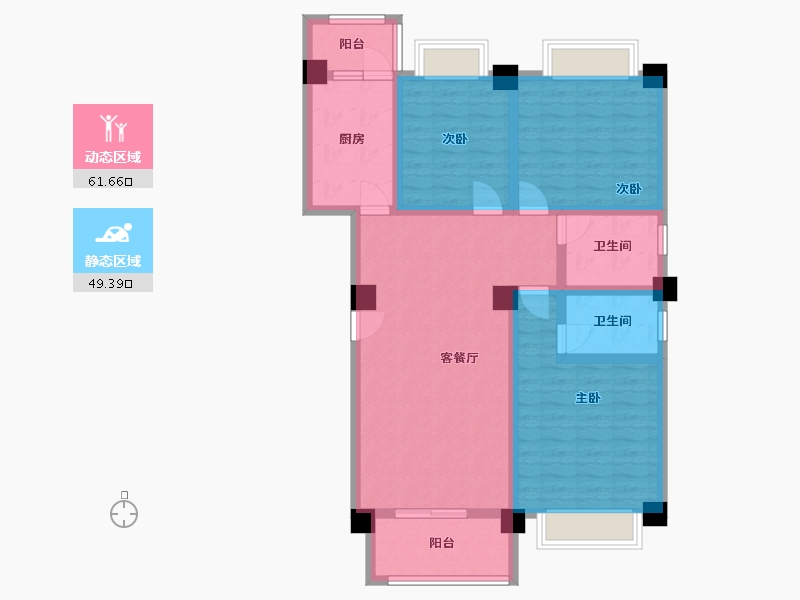 云南省-昆明市-学地雅苑-106.13-户型库-动静分区