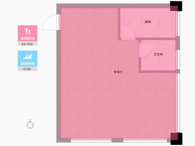 江西省-宜春市-丰城市新城区雷焕路566号良辰悦购中心A907室-45.00-户型库-动静分区